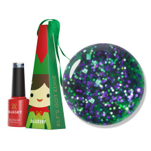 Christmas Exclusive Gel Nail Polish Bauble 5ml, Elf's Got Edge, Green Glitter Soak-Off Gel Polish for 21 Day Manicure, Professional, Salon & Home Use,