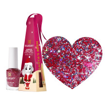 Christmas Kids Nail Varnish Bauble – Santa's Been, Red Glitter. Easy Peel-off, Non-Toxic, Water- based, Odour-free Nail Polish for Kids, 5ml