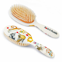 Rock & Ruddle Soft White Natural Boar Bristle Hairbrush for Babies and Young Children | Perfect for Fine Hair Detangling and Smoothing - Blue Ribbon