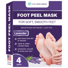 Foot Peeling Mask for Dry Cracked Feet - Lavender Scented Exfoliating Booties for Dead Skin & Callus Removal - Moisturizing Foot Mask for Soft Feet -