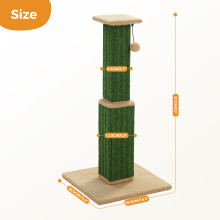 Griffo Arbre à Gratter pour Chat, Grand Modèle avec Balle Suspendue, 81cm, Bois, Taille L