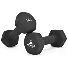 Dumbbells Set of 2 for Home Gym Exercise, Non-Slip Neoprene Hand Weights with Matte Finish, Sweat-resistant, Fitness Exercise, Dumbbells (5KG x2 Black