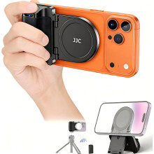Magnetic Phone Handgirp with Bluetooth Remote Control, Magsafe Camera Photo Grip Handle for iPhone 17 16 15 14 13 & Android Smartphones, Desk Phone