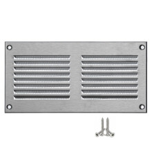 200x100 mm Stainless Steel Vent Cover with Insect Mesh – 8x4 Inch Metal Air Vent Grille – Internal & External Wall or Ceiling Ventilation Cover