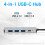 USB 3.2/3.1 Gen 2 Hub Dock, 10 Gbps, USB-C to 1 x USB-C/3 x USB-A, Works with Windows/Mac, Silver, Black 2