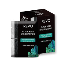 REVO Haarfärbeshampoo 25ml x 10Stück, Grauabdeckung, Ammoniakfrei, 5-Minuten-Anwendung