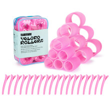 Trademark Beauty Selbsthaftende Haarkrepprollen - Langanhaltende, definierte Locken, Extra Halt, für alle Haartypen, Pink, (18er Pack)