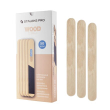 PapmAm Expert 20 Disposable Straight Wooden File Base, Pack of 50