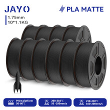 JAYO Filament pour imprimante 3D PLA Mat, 1.75mm, Noir, 100% sans bulle, Biodégradable