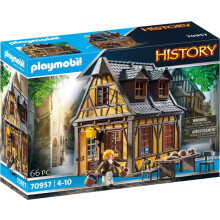 History 70957, Medieval House, 66 Pieces, from 4 Years, with Toy Figure and Furnishings: Chairs, Table, Chest of Drawers, Bed and Much More,