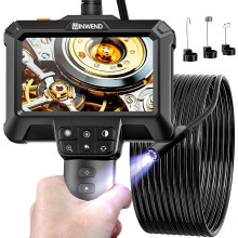Endoscope Inspection Camera, Borescope with 4.3'' LCD Screen, IP67 Waterproof Borescope Camera with 8 Adjustable LED Lights, HD 1080P Inspection