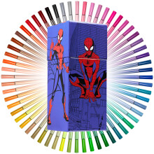 Spiderman Colouring Pens for Kids, Markers 60 Pcs Felt Tip Pens for Drawing Doodling Assorted Colours, Boys Gifts