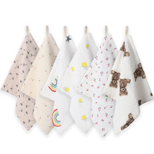 Baby Washcloths Muslin Cloths - Muslin Squares Hanky Soft Reusable Newborn Face Towels 6Pack 100% Cotton 10"X10" 6Layers Baby Wash Cloths for Boys