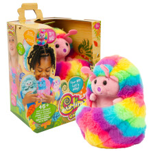 Curlimals Coco The Caterpillar, Interactive Plush Toy with Over 60 Sounds, Colourful Lights and Curling Function, Cuddly Toy, Cuddly Toy