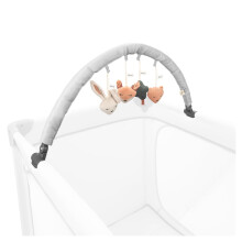 Portable Travel Bed Mobile, Forest - Baby Travel Toy Bar Compatible with Travel Cots with Lying Surface 60 cm Wide, Motor Skills Toy Arch, Adjustable,