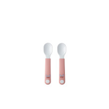 – Self-feeding Spoon Mepal Mio – Baby Practice Spoon – Baby Utensil for Independent Eating – Dishwasher safe & BPA-free – Set of 2 - Flowers