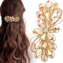 Incinkod Rhinestone Hårklipp, Stora Glamourösa Hårspännen, Glittrande Rhinestone Hårklipp