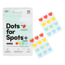 Dots for Spots Pimple Patches - Snabbverkande, genomskinliga Hydrocolloid plåster för ansiktet, 24 plåster