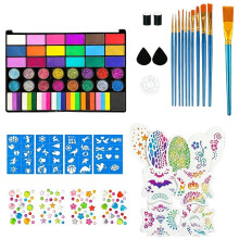 Kit de Maquillage D'Halloween 42 Couleurs, Ensemble de Peinture pour le Visage et le Corps Activé par L'Eau