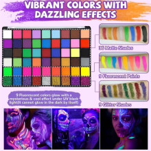 54 Colors Face Painting Kit, Water Activated Face & Body Paint Set