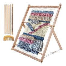 Weaving Loom with Stand for Adults Wooden Multi- Weaving Loom Kit for Beginners, Extra-Large Frame