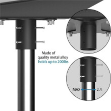For Starlink Flat High Performance Pipe Adapter Heavy Duty Carbon Steel Pole Mount for RV Pole Outdoor