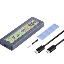 Gabinete SSD M.2 com Display, Monitor de Saúde Do SSD em Tempo Real, Type-C 3.2 Gen 2 10Gbps, NVMe PCI-e e