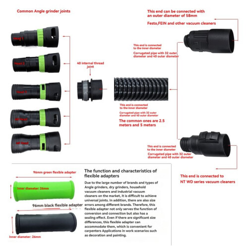 Multi-Functional Angle Grinder Adapter Kit for    and  Angle Grinder Vacuum Cleaner Accessories 1