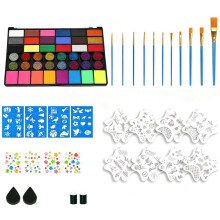 Kit de Pintura Facial com 42 Cores, Conjunto de Tinta Facial e Corporal Ativada Por Água.