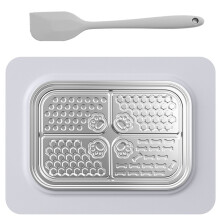 Pets Lick Mats - Slow Feeder Licking Pad with Spatula and 4 Textured Surfaces for Dogs and Cats