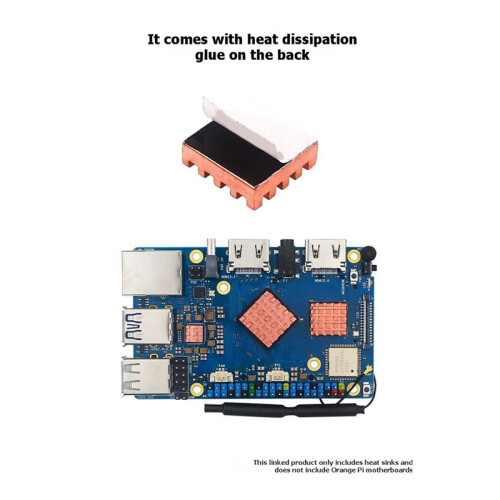3-Pack Pure Copper Heatsinks for Orange Pi 5 Pro High-Performance Cooling Kit with Thermal Tapes 1