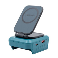 Wireless Phone Charger for 18V Li-Ion Battery USB Adapter with Type-C Charge Port for Camping Outdoor Working