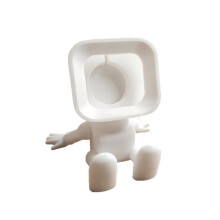3D Printed Robot Shaped Desktop Storage Charging Dock Cute Tabletop Watch Holder Desktop Holder with Cable Slot