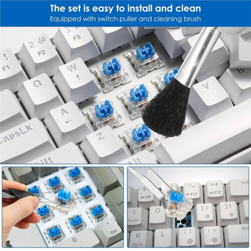 120Pcs  Mechanical Keyboard Switches, 3-Pin Clicker with Puller & Brush for Gaming Typing Replacement 2