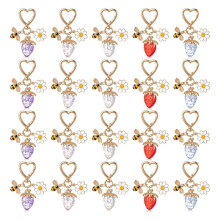 20 Pack Strawberry Bag Charms Set, 4 Colors Cute Strawberry Keychain Accessories for Girls Bags