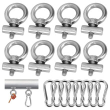 8er-Pack Kederhaken, 6 mm Edelstahl, Markisenhaken und Kederstopper mit Karabiner für Wohnwagen