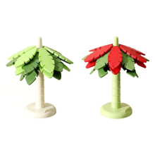 Silicone Trivets Set of 8 Pot Holders with 2 Stands Heat Resistant Tree-Shaped Non-Slip Mats Red & Green