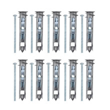 Kit de 10 Chevilles à Bascule Autoperceuses pour Cloisons Sèches avec Vis - Supporte Jusqu'à 45 Kg pour les Murs Creux