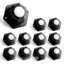 Lot de 12 Roulettes Plates Auto-Adhésives Robustes pour Meubles, avec Vis, Roulements à Billes Silencieux à 360