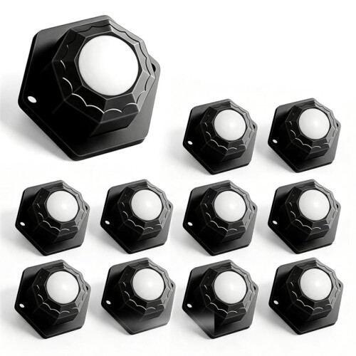 12 Rotelle per Mobili Autoadesive Resistenti, Piatte, con Viti, A Sfera Silenziose A 360