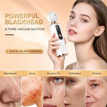 Extractor de Puntos Negros Visual Pore Vacuum para el Rostro, Recargable por USB, con 3 Cabezales