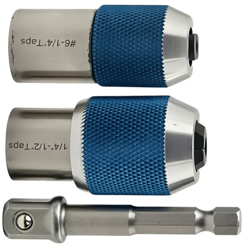 3pcs Tap Socket Set for Taps, Reamers, and Screw Extractors with 3/8" Socket Adapter 1