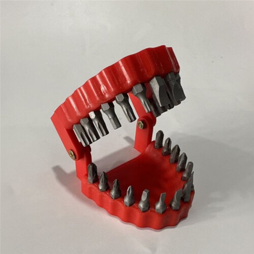 Fake Teeth Drill Bit Holder - Plastic Screwdriver Bit Organizer for Workshop, Garage DIY Tool Storage
