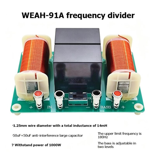 1000W Bas Subwoofer Frequentieverdeler Professionele Luidspreker Crossover Luidsprekerfilter Hifi Stereo Luidspreker 2