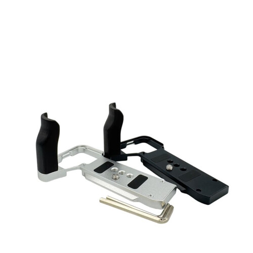 Camera Quick Release L Plate Base Hand Grip L Shape Grip for A7C2 Camera Accessories Black+Silver 2