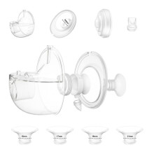 10-Pack Breast Pump Replacement Parts for M5 - 24mm Double-Sealed Flanges + 15/17/19/21mm Inserts
