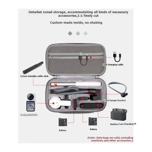 Carrying Case for  X6, Protective Carry Case with Shoulder Strap Hard Shell Storage Bag for Travel Case Black 2