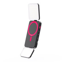 GL01 Magnetische Invulverlichting, Verstelbare Dubbelzijdige Selfielamp, 2700-6500K, Dimbare Clip- Telefoonlamp voor Live Vlogs, Zwart
