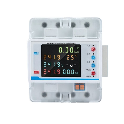 3 Phase Tuya WiFi  Bi-Directional  Power KWh Meter Leakage over Under Voltage Protector Relay