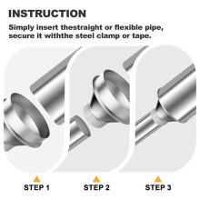 4" to 3"Round Duct Reducer Crimp Enlargement Adapter for Ventilation Systems, Galvanized Steel (4.3inches)